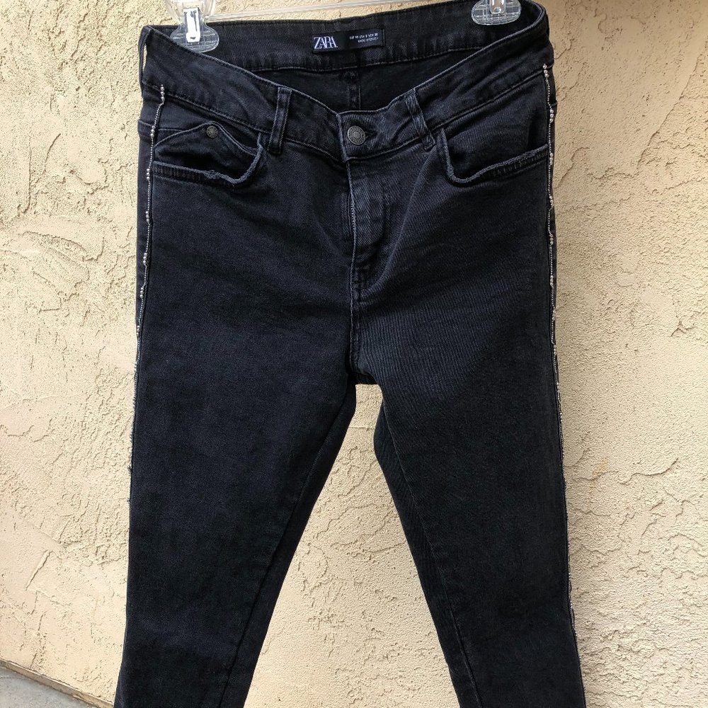 Zara Skinny Jeans with Silver Beading Detail